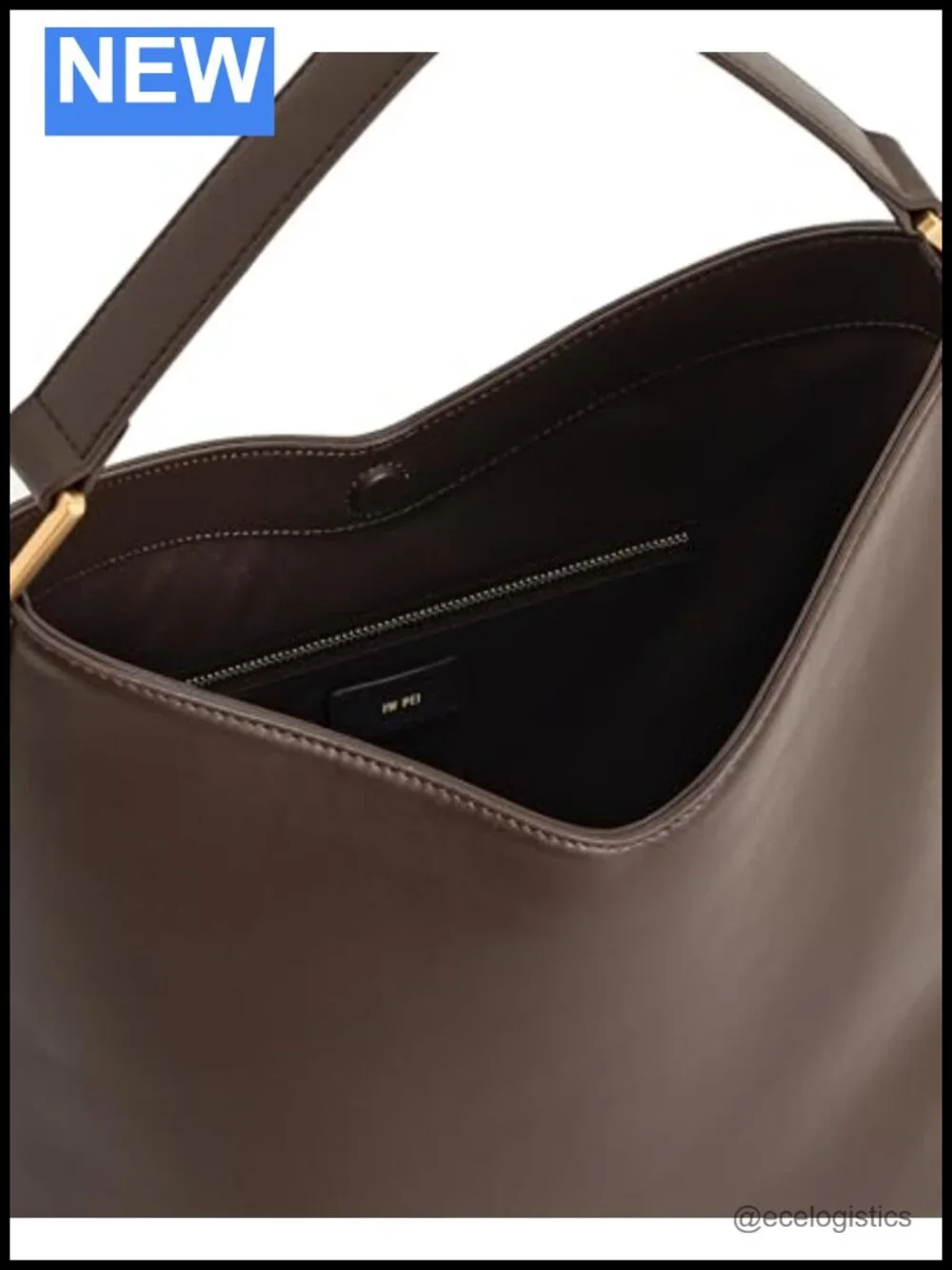 Faux Suede Shoulder Bag Vegan Leather Gold Hardware Handbag